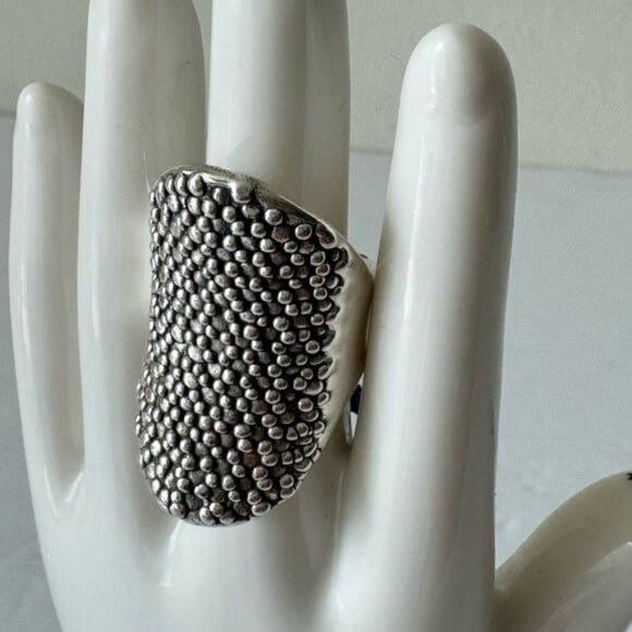 E&L Israel Sterling Silver Electroform Popcorn Statement Ring Sz. 7 - Picture 13 of 16